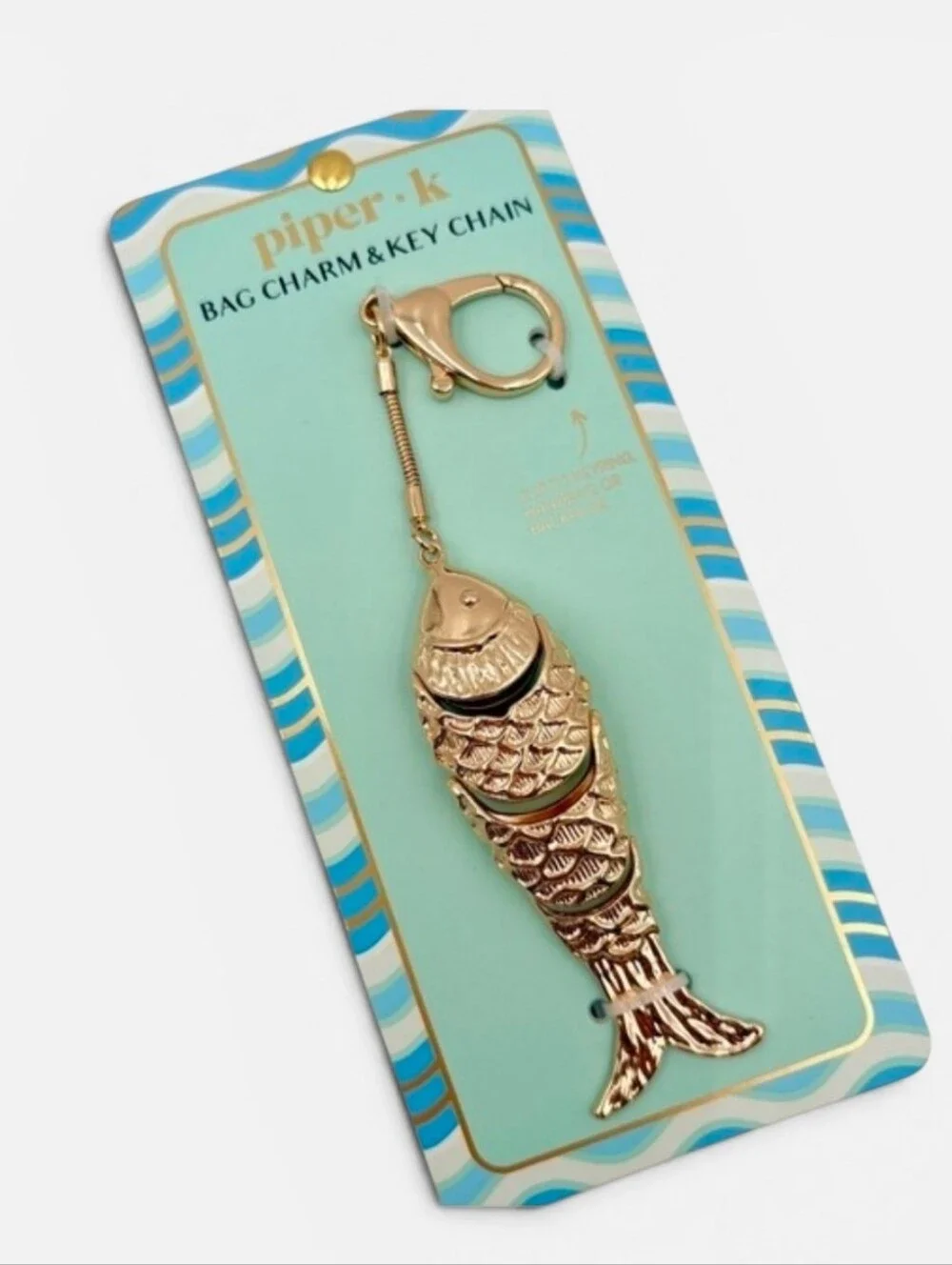 🐠▪️Piper K ▪️Sardine Viral Gold Fish Bag Charm & Key Chain 🐠✨️🐟